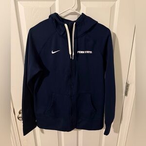 Nike Therma Fit L Navy Blue Penn State Nittany Lions Zip-Up Hoodie